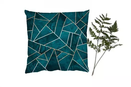 MuchoWow Декоративная подушка Диванная подушка Декоративная подушка для гостиной 60 x 60 см Камни - Золото - Роскошь - Узор - Абстракция - Чехол на подушку - Хлопчатобумажная ткань - Декоративные наволочки