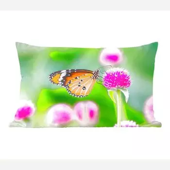 MuchoWow Декоративная подушка Диванная подушка Декоративная подушка для гостиной 50 x 30 см Country Life - Бабочка - Чертополох - Цветок - Чехлы на диванные подушки - без наполнителя