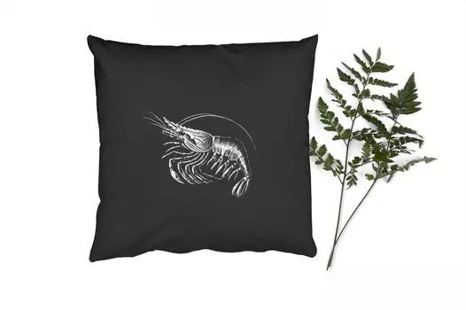 MuchoWow Декоративная подушка Диванная подушка Декоративная подушка для гостиной 45 x 45 см Креветки - Винтаж - Эрнст Геккель - Животные - Искусство - Чехлы на подушки - Декоративные чехлы на подушки - Декоративные наволочки