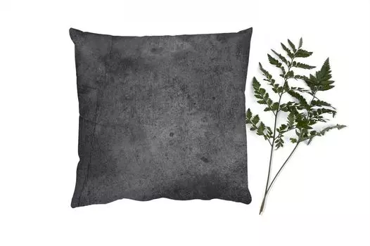 MuchoWow Декоративная подушка Диванная подушка Декоративная подушка для гостиной 60 x 60 см Бетон - Текстурированный - Ретро - Черный - Серый - Рустикальный - Чехлы на подушки - Хлопчатобумажная ткань - Декоративные наволочки