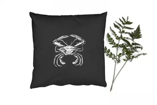 MuchoWow Декоративная подушка Диванная подушка Декоративная подушка для гостиной 60 x 60 см Ernst Haeckel - Краб - Старые мастера - Винтаж - Животные - Искусство - Чехлы на подушки - Хлопчатобумажная ткань - Декоративные наволочки