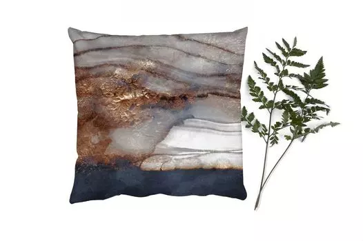 MuchoWow Декоративная подушка Диванная подушка Декоративная подушка для гостиной 60 x 60 см Storm - Золото - Абстракция - Чехол на подушку - Хлопчатобумажная ткань - Декоративные наволочки