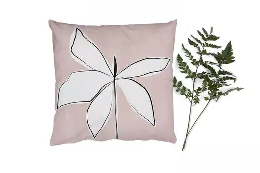 MuchoWow Декоративная подушка Диванная подушка Декоративная подушка для гостиной 60 x 60 см Цветок - Абстракция - Пастель - Наволочка - Хлопчатобумажная ткань - Декоративные наволочки