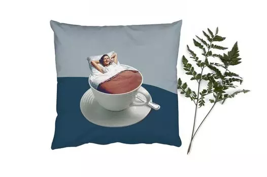 MuchoWow Декоративная подушка Диванная подушка Декоративная подушка для гостиной 45 x 45 см Женщина - Кофе - Винтаж - Чехлы на подушки - Декоративные чехлы на подушки - Декоративные чехлы на подушки