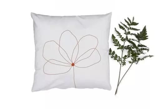 MuchoWow Декоративная подушка Диванная подушка Декоративная подушка для гостиной 60 x 60 см Цветок - Рисунок линии - Природа - Чехол на подушку - Хлопчатобумажная ткань - Декоративные наволочки
