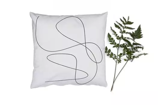 MuchoWow Декоративная подушка Диванная подушка Декоративная подушка для гостиной 40 x 40 см Line Art - Минимализм - Абстракция - Чехлы на диванные подушки - без наполнителя