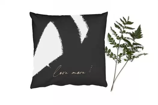 MuchoWow Декоративная подушка Диванная подушка Декоративная подушка для гостиной 40 x 40 см Текст - Абстракция - Люблю больше - Цитаты - Чехлы на диванные подушки - без наполнителя