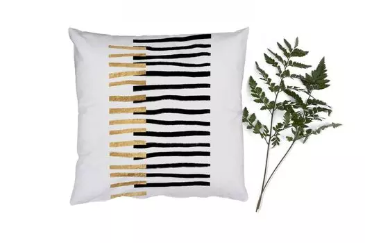 MuchoWow Декоративная подушка Диванная подушка Декоративная подушка для гостиной 45 x 45 см Линия - Золото - Дизайн - Чехлы для подушек - Декоративные чехлы для подушек - Декоративные чехлы для подушек