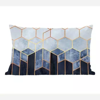 MuchoWow Декоративная подушка Диванная подушка Декоративная подушка для гостиной 60 x 40 см Шестигранник - Золото - Трафареты - Чехлы для подушек - Декоративные чехлы для подушек - Декоративные чехлы для подушек, мультиколор