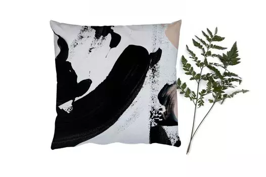 MuchoWow Декоративная подушка Диванная подушка Декоративная подушка для гостиной 50 x 50 см Черный - Абстракция - Дизайн - Наволочки - Украшение - Спальня