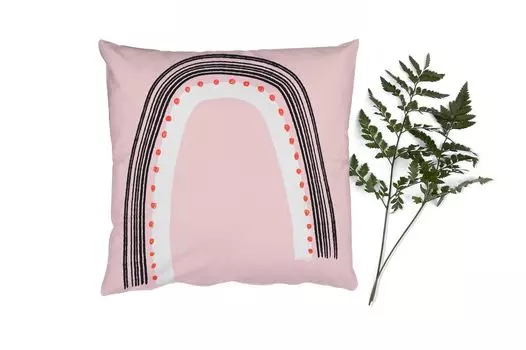 MuchoWow Декоративная подушка Диванная подушка Декоративная подушка для гостиной 40 x 40 см Радуга - Минимализм - Розовый - Чехлы на диванные подушки - без наполнителя