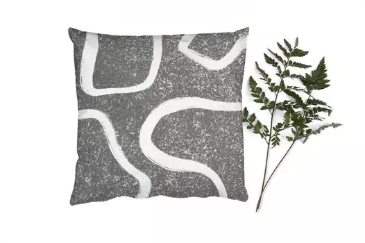 MuchoWow Декоративная подушка Диванная подушка Декоративная подушка для гостиной 60 x 60 см Абстракция - Минимализм - Дизайн - Наволочка - Хлопчатобумажная ткань - Декоративные наволочки, мультиколор