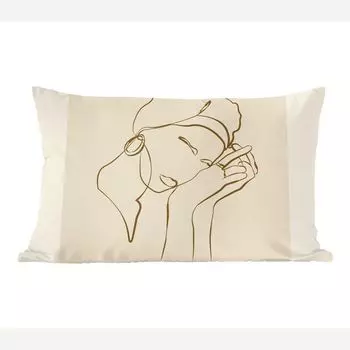 MuchoWow Декоративная подушка Диванная подушка Декоративная подушка для гостиной 60 x 40 см Женщина - Штриховые рисунки - Цитаты - Текст - Чехлы для подушек - Декоративные чехлы для подушек - Декоративные чехлы для подушек