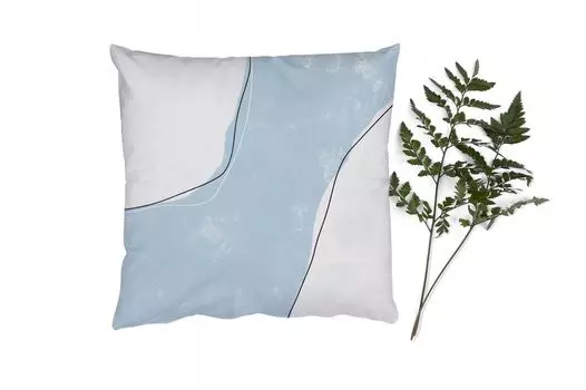 MuchoWow Декоративная подушка Диванная подушка Декоративная подушка для гостиной 60 x 60 см Синий - Минимализм - Абстракция - Наволочка - Хлопчатобумажная ткань - Декоративные наволочки