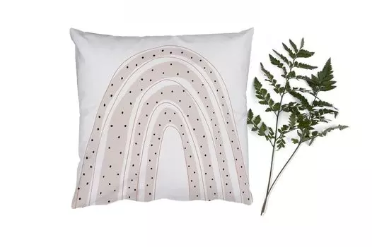 MuchoWow Декоративная подушка Диванная подушка Декоративная подушка для гостиной 50 x 50 см Радуга - Горошек - Пастель - Наволочки - Украшение - Спальня
