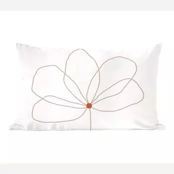 MuchoWow Декоративная подушка Диванная подушка Декоративная подушка для гостиной 60 x 40 см Цветок - Рисование линий - Природа - Чехлы на подушки - Декоративные чехлы на подушки - Декоративные чехлы на подушки, мультиколор