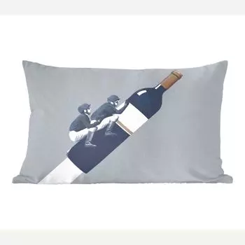 MuchoWow Декоративная подушка Диванная подушка Декоративная подушка для гостиной 50 x 30 см Бутылка - Мужчины - Винтаж - Чехлы на диванные подушки - без наполнителя, мультиколор