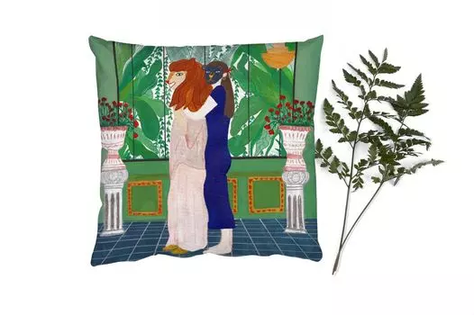 MuchoWow Декоративная подушка Диванная подушка Декоративная подушка для гостиной 45 x 45 см Абстракция - Лев - Винтаж - Чехлы на подушки - Декоративные чехлы на подушки - Декоративные чехлы на подушки