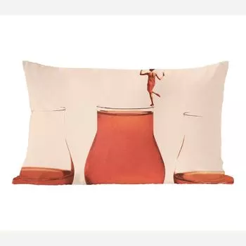 MuchoWow Декоративная подушка Диванная подушка Декоративная подушка для гостиной 60 x 40 см Женщина - Вино - Винтаж - Чехлы на подушки - Декоративные чехлы на подушки - Декоративные чехлы на подушки