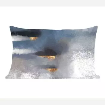 MuchoWow Декоративная подушка Диванная подушка Декоративная подушка для гостиной 50 x 30 см Облака - Золото - Абстракция - Чехлы на диванные подушки - без наполнителя