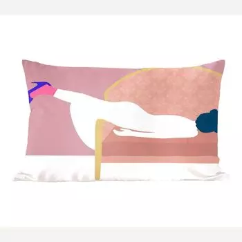 MuchoWow Декоративная подушка Диванная подушка Декоративная подушка для гостиной 60 x 40 см Винтаж - Для женщин - Пастель - Чехлы для подушек - Декоративные чехлы для подушек - Декоративные чехлы для подушек