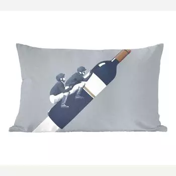 MuchoWow Декоративная подушка Диванная подушка Декоративная подушка для гостиной 60 x 40 см Бутылка - Мужчины - Винтаж - Чехлы для подушек - Декоративные чехлы для подушек - Декоративные чехлы для подушек, мультиколор