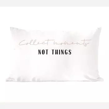 MuchoWow Декоративная подушка Диванная подушка Декоративная подушка для гостиной 50 x 30 см Текст - Собираем моменты, а не вещи - Цитаты - Чехлы на диванные подушки - без наполнителя, мультиколор