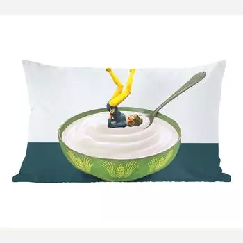 MuchoWow Декоративная подушка Диванная подушка Декоративная подушка для гостиной 60 x 40 см Йогурт - Йога - Ретро - Чехлы для подушек - Декоративные чехлы для подушек - Декоративные чехлы для подушек, мультиколор