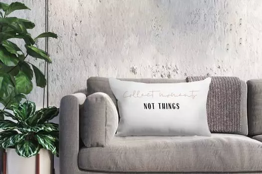 MuchoWow Декоративная подушка Диванная подушка Декоративная подушка для гостиной 60 x 40 см Текст - Собирайте моменты, а не вещи - Цитаты - Чехлы для подушек - Чехлы для декоративных подушек - Чехлы для декоративных подушек, мультиколор