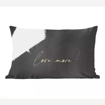 MuchoWow Декоративная подушка Диванная подушка Декоративная подушка для гостиной 50 x 30 см Текст - Абстракция - Люблю больше - Цитаты - Чехлы на диванные подушки - без наполнителя, мультиколор