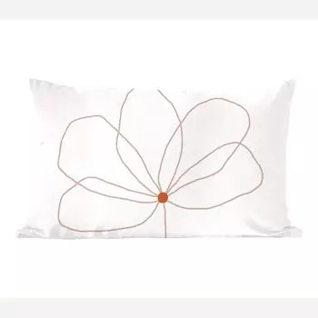 MuchoWow Декоративная подушка Диванная подушка Декоративная подушка для гостиной 60 x 40 см Цветок - Рисование линий - Природа - Чехлы на подушки - Декоративные чехлы на подушки - Декоративные чехлы на подушки, мультиколор