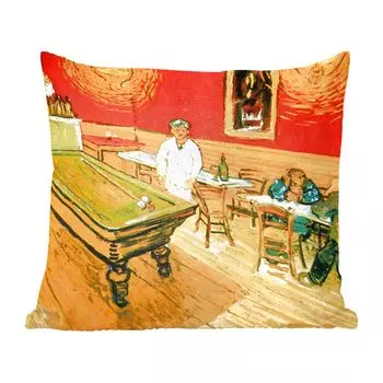 MuchoWow Декоративная подушка Диванная подушка Декоративная подушка для гостиной 45 x 45 см Ночное кафе - Картина Винсента Ван Гога - Чехлы на подушки - Декоративные наволочки - Декоративные наволочки