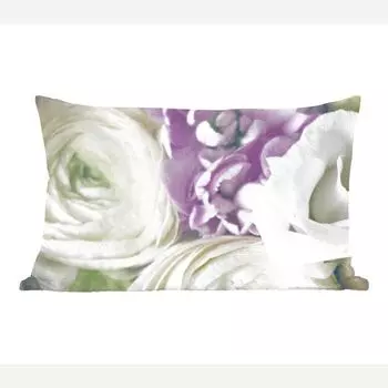 MuchoWow Декоративная подушка Диванная подушка Декоративная подушка для гостиной 50 x 30 см Цветы - Розы - Натуральные - Чехлы на диванные подушки - без наполнителя, мультиколор