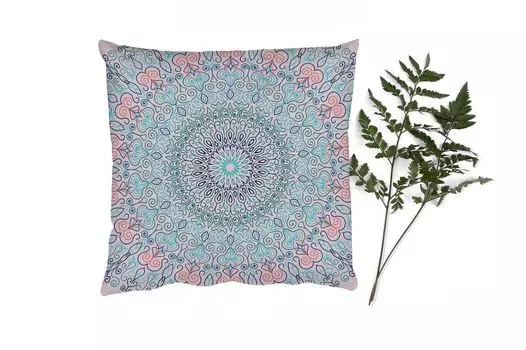 MuchoWow Декоративная подушка Диванная подушка Декоративная подушка для гостиной 45 x 45 см Мандала - Хиппи - Богемный - Синий - Чехлы на подушки - Декоративные наволочки - Декоративные наволочки