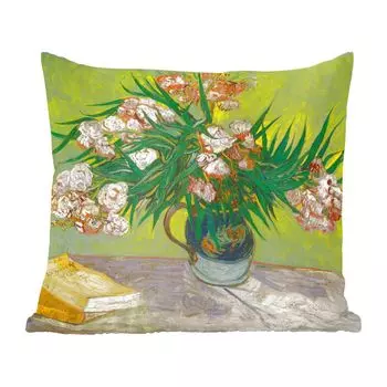 MuchoWow Декоративная подушка Диванная подушка Декоративная подушка для гостиной 60 x 60 см Олеандр - Картина Винсента Ван Гога - Чехол на подушку - Хлопчатобумажная ткань - Декоративные наволочки