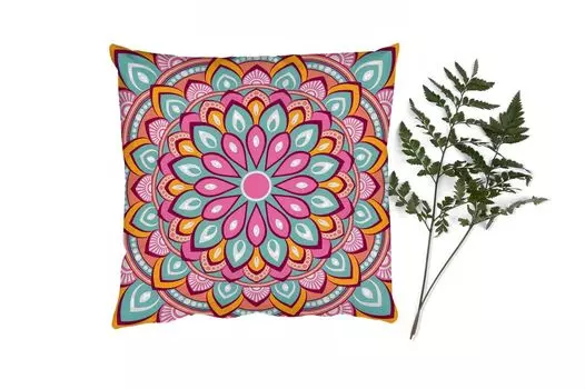 MuchoWow Декоративная подушка Диванная подушка Декоративная подушка для гостиной 50 x 50 см Абстракция - Мандала - Дизайн - Бохо - Наволочки - Украшение - Спальня