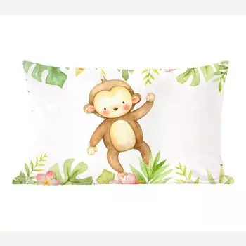 MuchoWow Декоративная подушка Диванная подушка Декоративная подушка для гостиной 50 x 30 см Обезьяна - Джунгли - Акварель - Чехлы на диванные подушки - без наполнителя