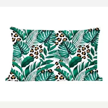 MuchoWow Декоративная подушка Диванная подушка Декоративная подушка для гостиной 50 x 30 см Тропический - Принт пантеры - Белый - Чехлы на диванные подушки - Без наполнителя