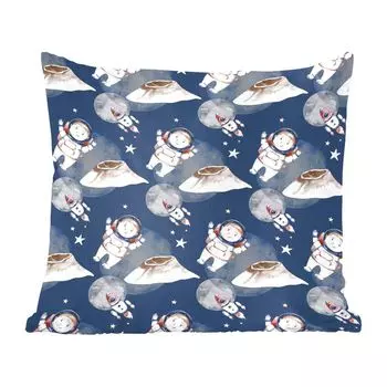 MuchoWow Декоративная подушка Диванная подушка Декоративная подушка для гостиной 45 x 45 см Астронавт - Ракета - Космос - Дети - Мальчики - Девочки - Дети - Чехлы на подушки - Декоративные чехлы на подушки - Декоративные чехлы на подушки