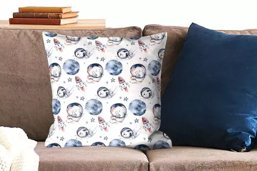 MuchoWow Декоративная подушка Диванная подушка Декоративная подушка для гостиной 50 x 50 см Кролик - Слон - Ракета - Мальчики - Девочки - Дети - Чехлы на подушки - Украшение - Спальня