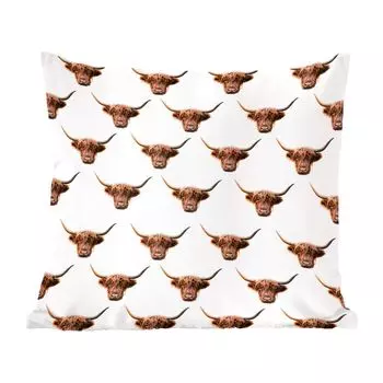 MuchoWow Декоративная подушка Диванная подушка Декоративная подушка для гостиной 60 x 60 см Узор - Шотландский горец - Животные - Наволочка - Хлопчатобумажная ткань - Декоративные наволочки