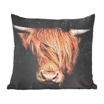 MuchoWow Декоративная подушка Диванная подушка Декоративная подушка для гостиной 40 x 40 см Шотландский горец - Лиственный - Корова - Чехлы на диванные подушки - Без наполнителя