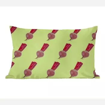 MuchoWow Декоративная подушка Диванная подушка Декоративная подушка для гостиной 60 x 40 см Овощи - Свекла - Зеленый - Чехлы на подушки - Декоративные чехлы на подушки - Декоративные наволочки