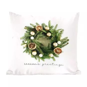 MuchoWow Декоративная подушка Диванная подушка Декоративная подушка для гостиной 45 x 45 см Зима - Рождественская елка - Оранжевый - Чехлы на подушки - Декоративные чехлы на подушки - Декоративные чехлы на подушки