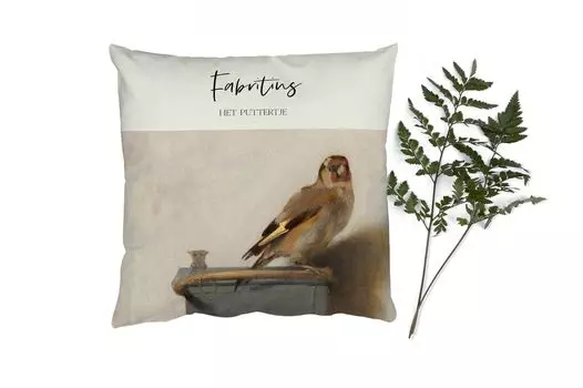 MuchoWow Декоративная подушка Диванная подушка Декоративная подушка для гостиной 60 x 60 см Art - Щегол - Fabritius - Чехлы на подушки - Хлопчатобумажная ткань - Декоративные наволочки