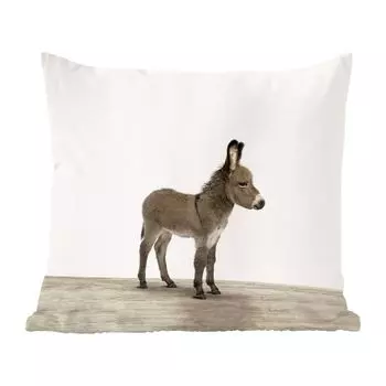 MuchoWow Декоративная подушка Диванная подушка Декоративная подушка для гостиной 45 x 45 см Животные - Осел - Серый - Чехлы на подушки - Декоративные чехлы на подушки - Декоративные чехлы на подушки