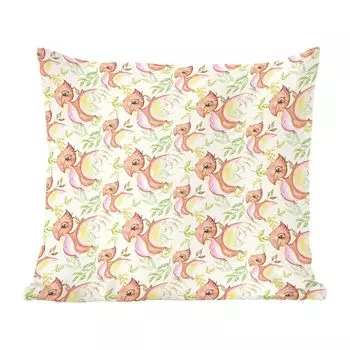 MuchoWow Декоративная подушка Диванная подушка Декоративная подушка для гостиной 60 x 60 см Динозавр - Коричневый - Детская комната - Девочки - Розовый - Чехлы на подушки - Хлопчатобумажная ткань - Декоративные наволочки