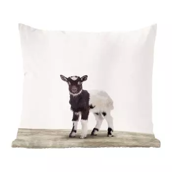 MuchoWow Декоративная подушка Диванная подушка Декоративная подушка для гостиной 45 x 45 см Животные - Коза - Черный - Белый - Чехлы для подушек - Декоративные чехлы для подушек - Декоративные чехлы для подушек