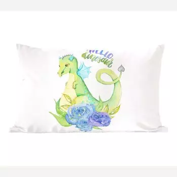 MuchoWow Декоративная подушка Диванная подушка Декоративная подушка для гостиной 60 x 40 см Динозавры - Розы - Детская комната - Мальчики - Девочки - Дети - Чехлы на подушки - Декоративные чехлы на подушки - Декоративные чехлы на подушки