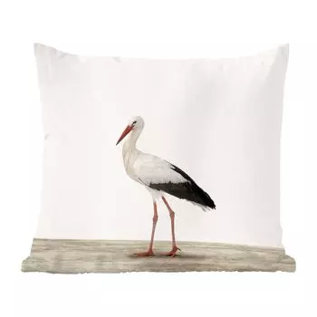 MuchoWow Декоративная подушка Диванная подушка Декоративная подушка для гостиной 45 x 45 см Животные - Аист - Белый - Чехлы для подушек - Декоративные чехлы для подушек - Декоративные чехлы для подушек